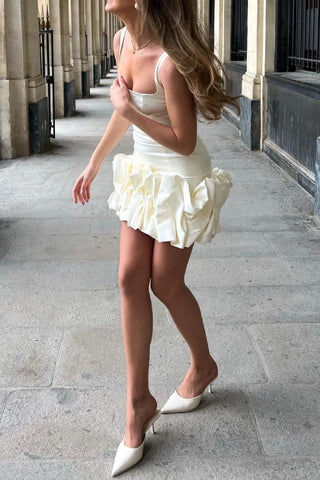 suspenders and ruffles Sexy mini dress