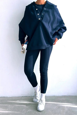 Sports casual hooded sweatshirt thickened threaded slim vest pants three-piece set