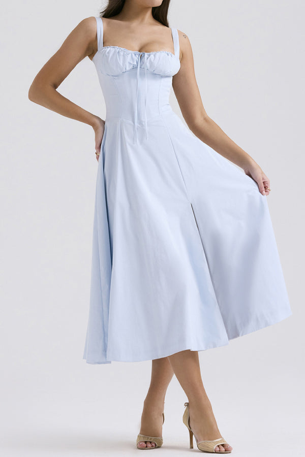 Solid French Lace A-Swing midi Dress Main image