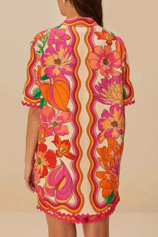 Exquisite Abstract Hibiscus Tropical Floral Print Two-piece Set