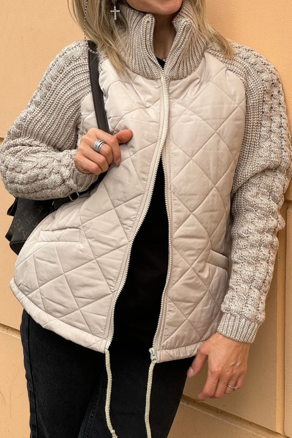 Zipper long sleeve stand collar cotton coat Main image