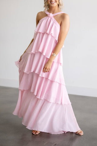 3D floral layered chiffon dress