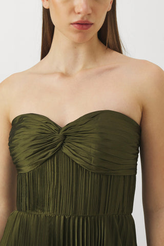 Pleated strapless dress