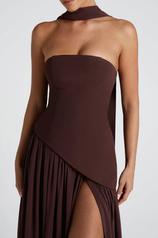 Sexy backless high slit long dress