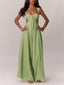 Solid Color Halter Cutout A-Line Maxi Gown Summer Resort Photoshoot Dress