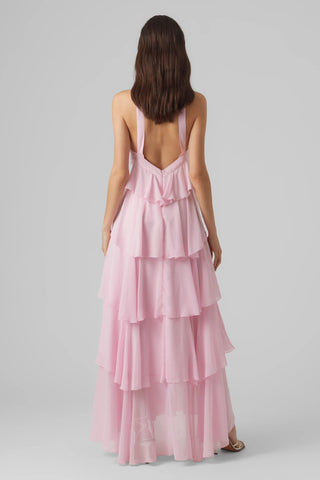 3D floral layered chiffon dress