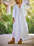 casual long sleeved cardigan maxi dress