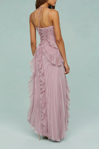 Ruffled halterneck dress