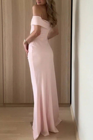 One shoulder slit women's temperament evening dress