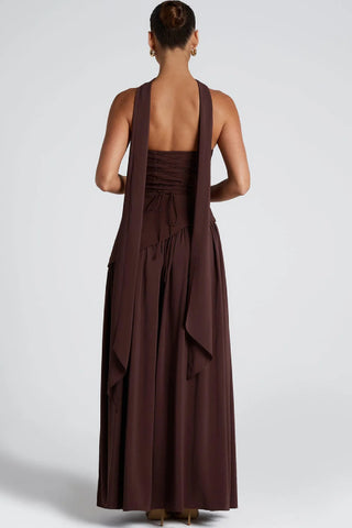 Sexy backless high slit long dress