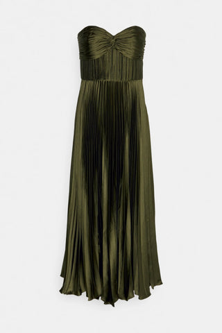 Pleated strapless dress