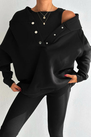 Sports casual hooded sweatshirt thickened threaded slim vest pants three-piece set