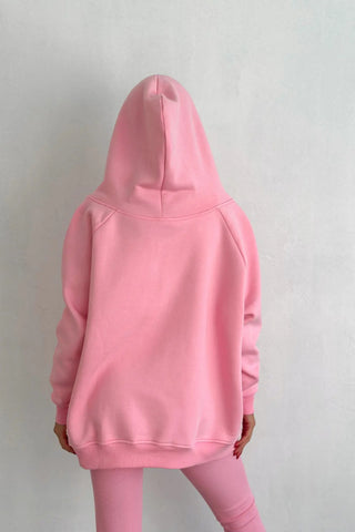 Sports casual hooded sweatshirt thickened threaded slim vest pants three-piece set