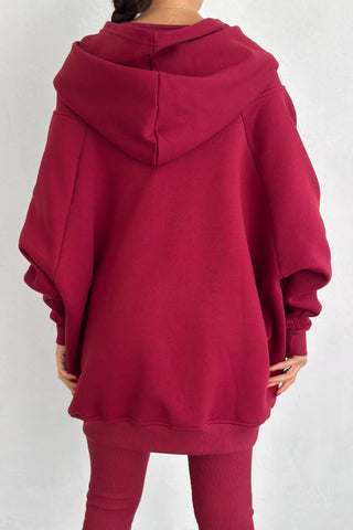 Sports casual hooded sweatshirt thickened threaded slim vest pants three-piece set